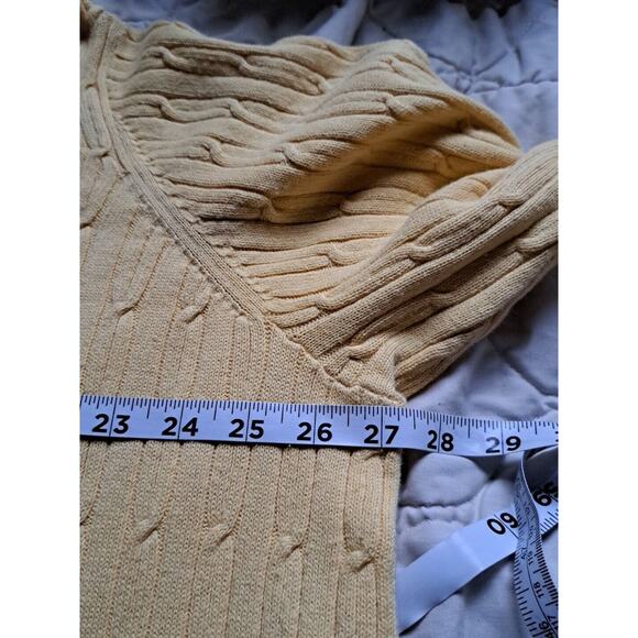 Studio Works Woman Long Sleeve Sweater Yellow Part Zip Neck Size 2X Textured - Picture 5 of 7